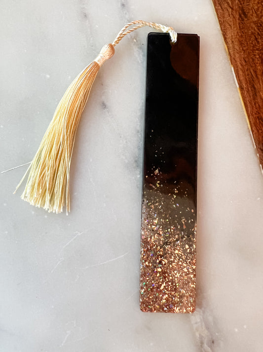 Black and Gold Glitter Bookmark