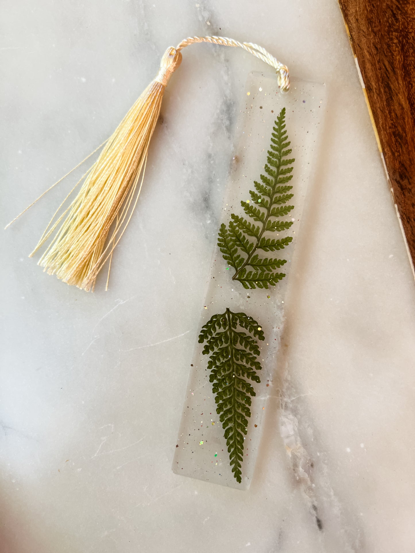 Fern w/Gold Glitter - Bookmark