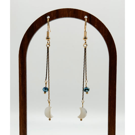 Moon + Crystal Bead Dangles